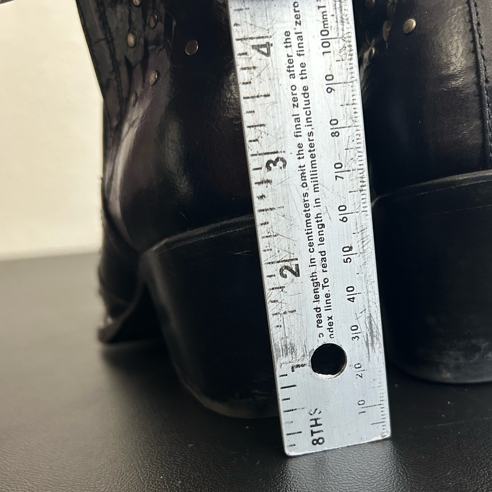 ARIAT 6.5B Black Dixon Studded Western Ankle  Leather Booties SNIP TOE - Picture 11 of 11